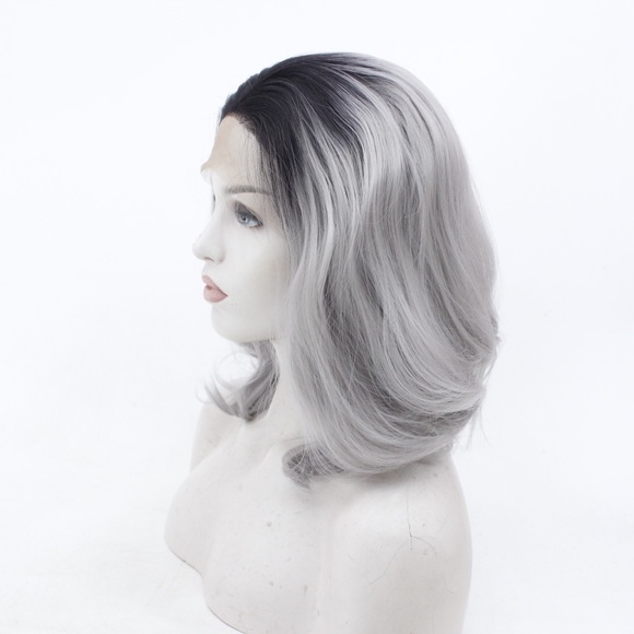Popular Ombre 1b/Grey Color Lace Front Wigs - Picture 6 of 7